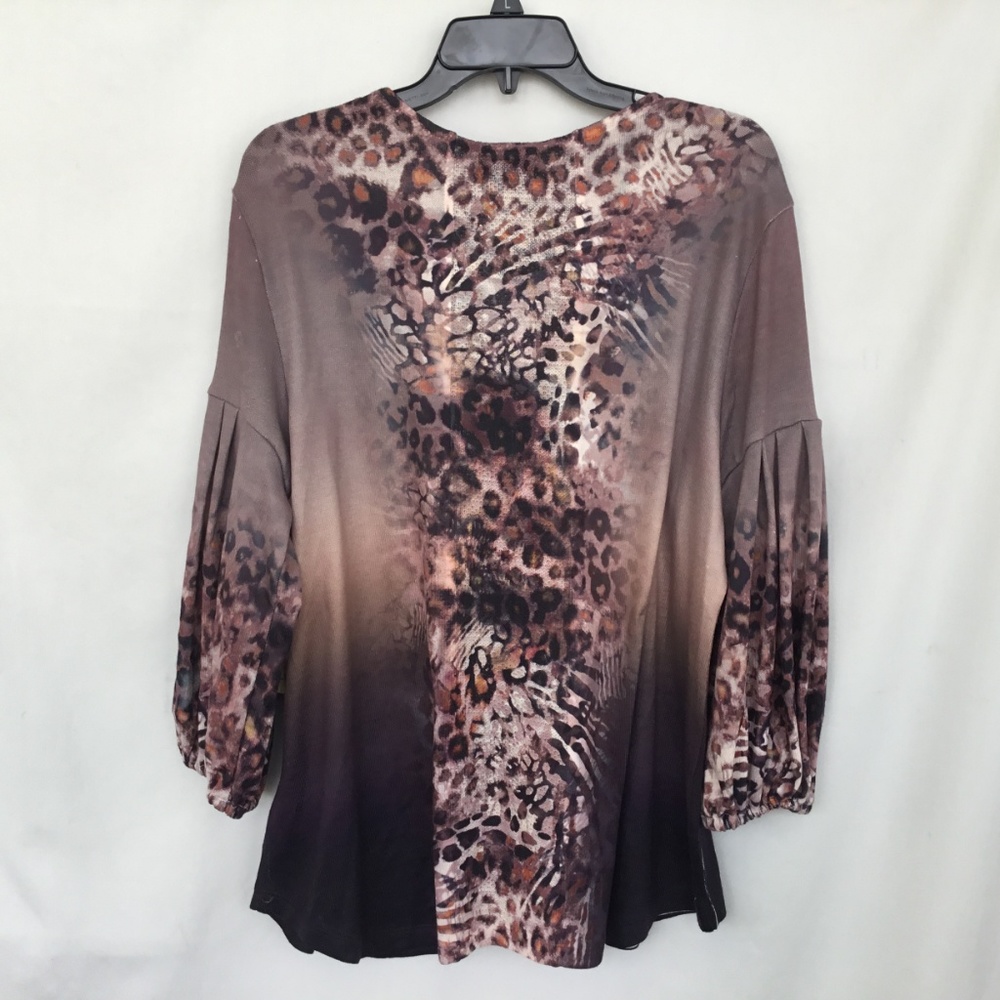 Top Women's One World L Large Gray Taupe Knit NWT - Picture 8 of 8